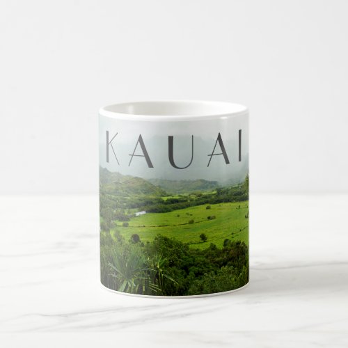 Kauai Hawaii Landscape Scene w Text Coffee Mug
