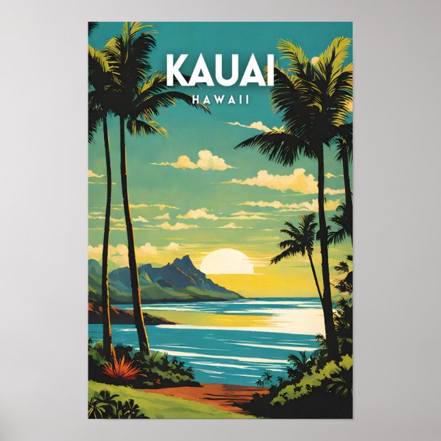 Kauai Hawaii Nostalgic Vintage Poster (Front)