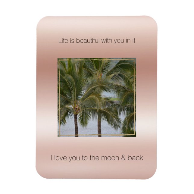 Kauai Hawaii Palm Trees Beautiful Life   Magnet (Vertical)