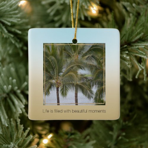 Kauai Hawaii Palm Trees Beautiful Moments  Ceramic Ornament