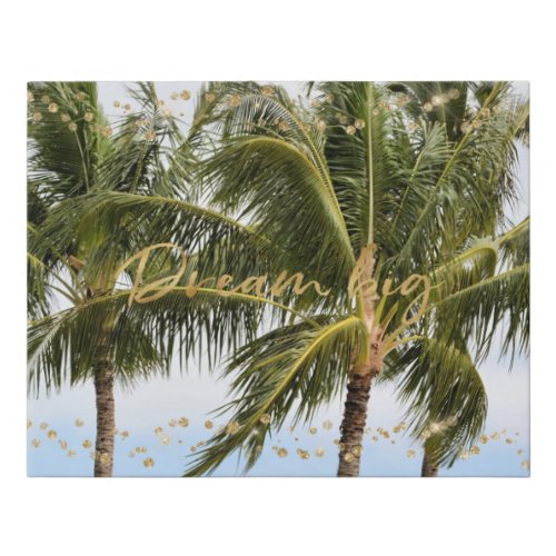 Kauai Hawaii Palm Trees Gold Dream      Faux Canvas Print