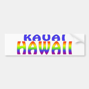 Kauai Hawaii rainbow words Bumper Sticker