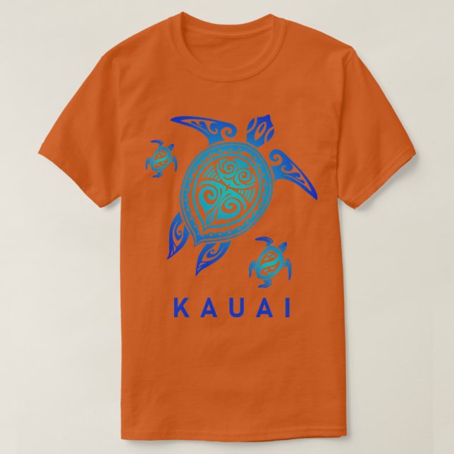 Kauai Hawaii  Sea Blue ribal urtle  T-Shirt (Design Front)