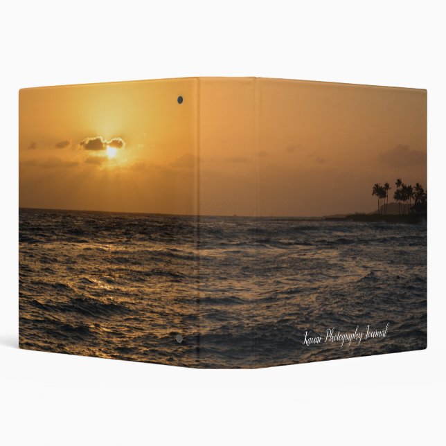 Kauai Hawaii Sunset 3 Ring Binder (Background)