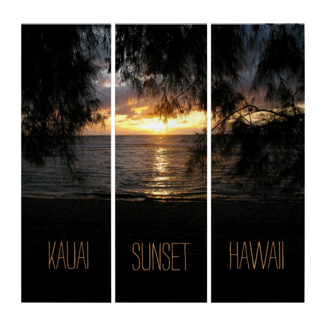 Kauai, Hawaii Sunset Triptych (Front)