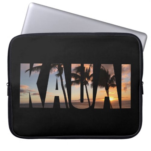 Kauai Hawaii Sunset with Palm Trees Laptop Sleeve