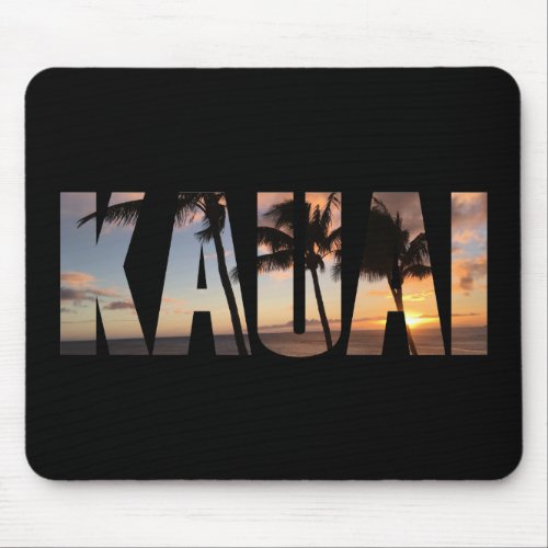 Kauai Hawaii Sunset with Palm Trees Mouse Pad