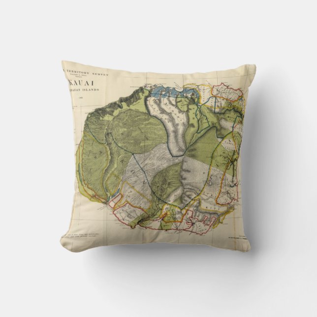 Kauai, Hawaii Throw Pillow (Front)