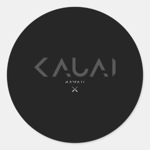 Kauai Hawaii Tonal Type Classic Round Sticker