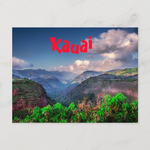 Kauai Hawaii Tropical Mountain Range Postcard