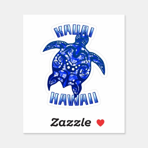 Kauai Hawaii Vacation Tribal Turtle Sticker