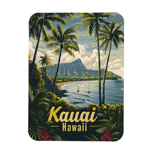 Kauai Hawaii vintage Magnet (Vertical)