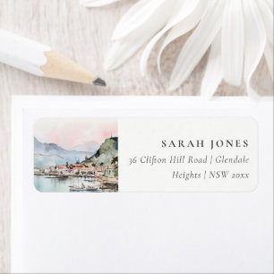 Kauai Hawaii Watercolor Landscape Address Label