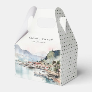 Kauai Hawaii Watercolor Landscape Wedding Favor Boxes