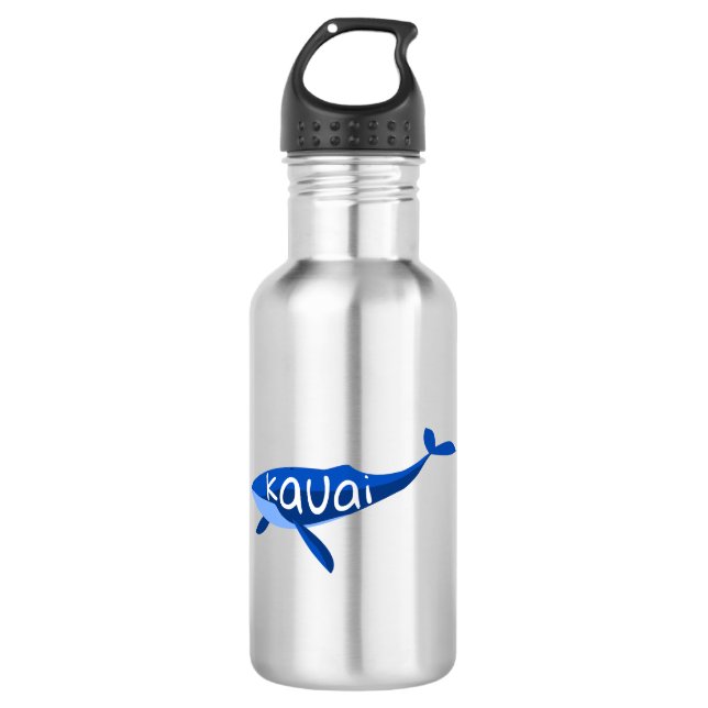 Kauai Hawaii Whale Stainless Steel Water Bottle (Front)