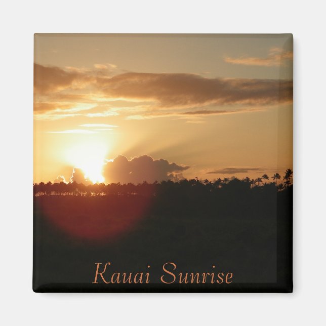 Kauai Hawaiian Sunrise Magnet (Front)