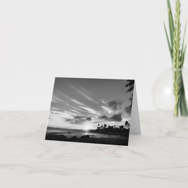 Kauai in black and white thank you card (Front)