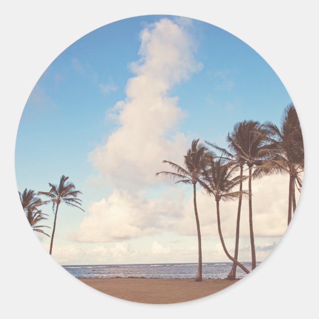 Kauai Island Palms Sticker (Front)