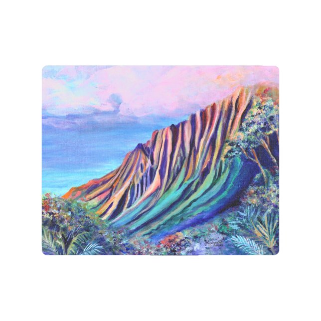 Kauai Kalalau Valley Fantasy Metal Art Print (Front)