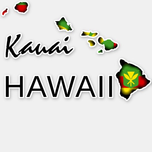 KAUAI _ KANAKA MAOLI HAWAII ISLANDS BLK STICKER
