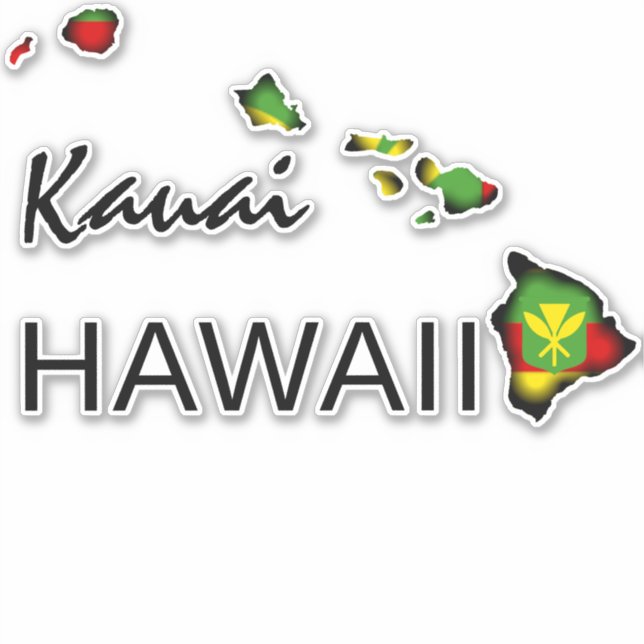 KAUAI - KANAKA MAOLI HAWAII ISLANDS BLK STICKER (Front)