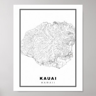 Kauai Map Poster