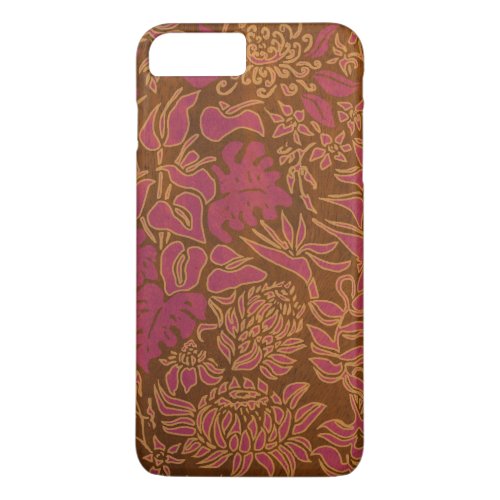 Kauai Morning Hawaiian Protea Faux Wood Floral iPhone 8 Plus7 Plus Case