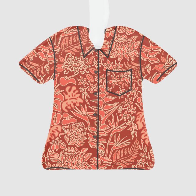 Kauai Morning Hawaiian Protea Floral Aloha Shirt Ornament (Front)