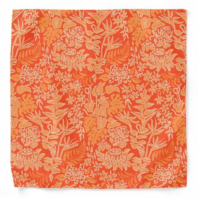 Kauai Morning Hawaiian Protea Floral Bandana (Front)