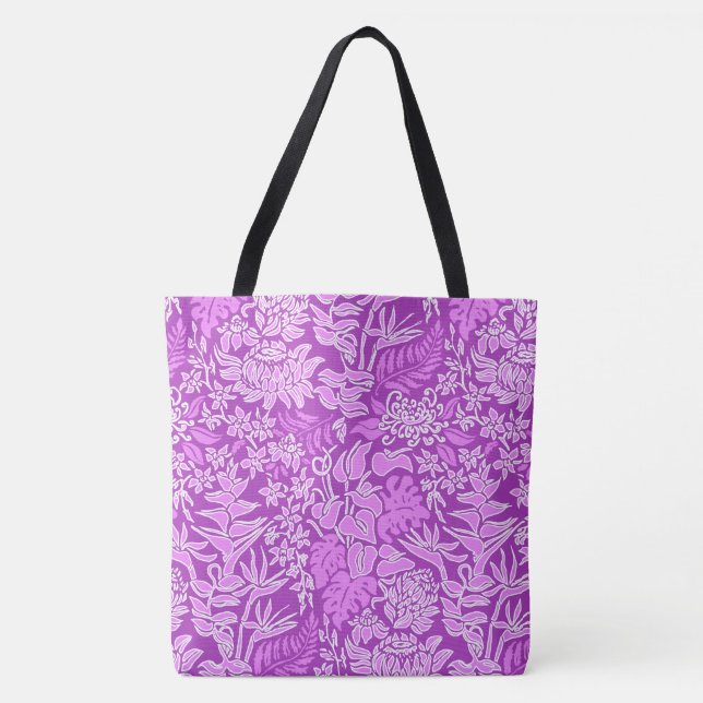 Kauai Morning Hawaiian Protea Floral Beach Bag (Front)
