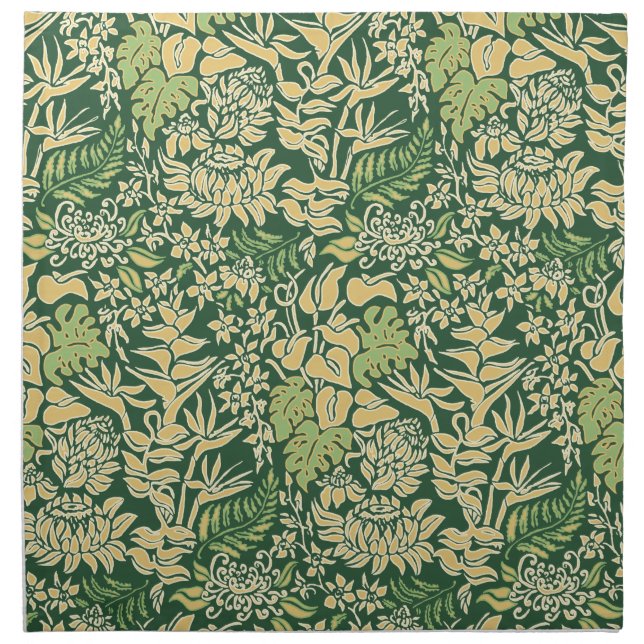 Kauai Morning Hawaiian Protea Floral Cloth Napkin (Front)