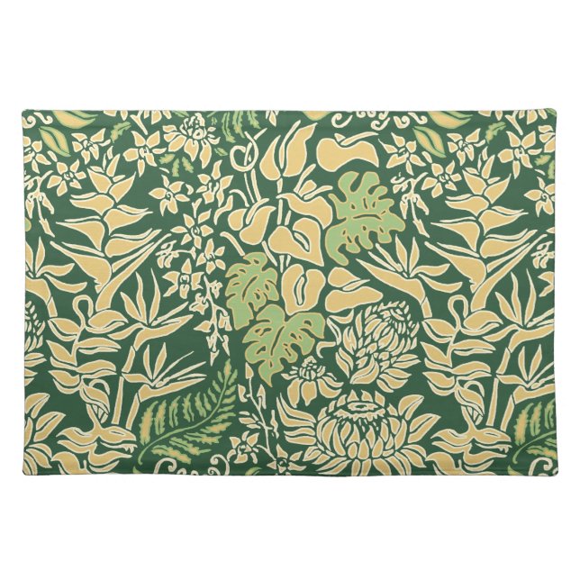 Kauai Morning Hawaiian Protea Floral Cloth Placemat (Front)