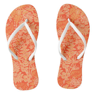 Kauai Morning Hawaiian Protea Floral Flip Flops