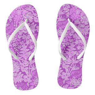 Kauai Morning Hawaiian Protea Floral Flip Flops