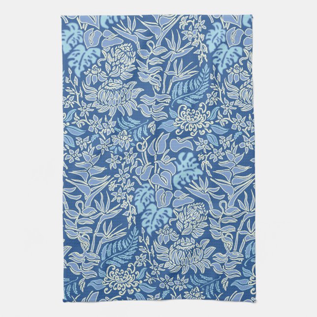 Kauai Morning Hawaiian Protea Floral Kitchen Towel (Vertical)