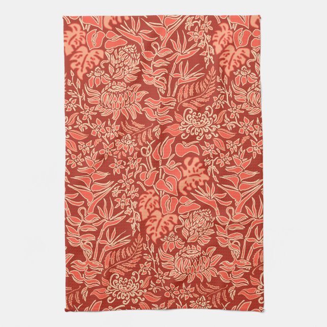 Kauai Morning Hawaiian Protea Floral Towel (Vertical)