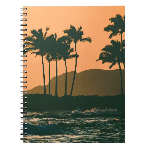 Kauai Ocean Sunset Palm Trees Notebook
