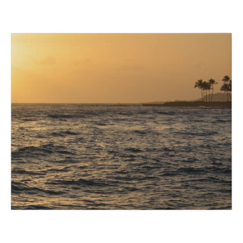 Kauai Palm Trees Ocean Sunset Faux Canvas Print