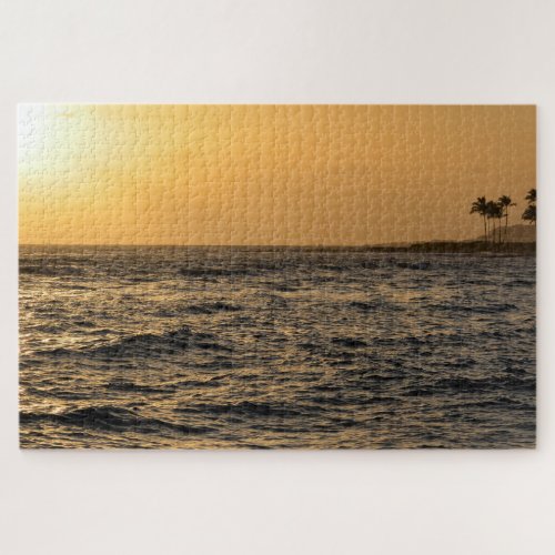 Kauai Palm Trees Ocean Sunset Jigsaw Puzzle