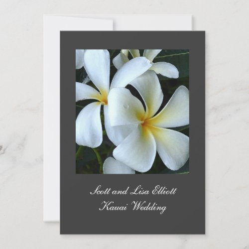 Kauai Plumeria Wedding Personalized Invitation