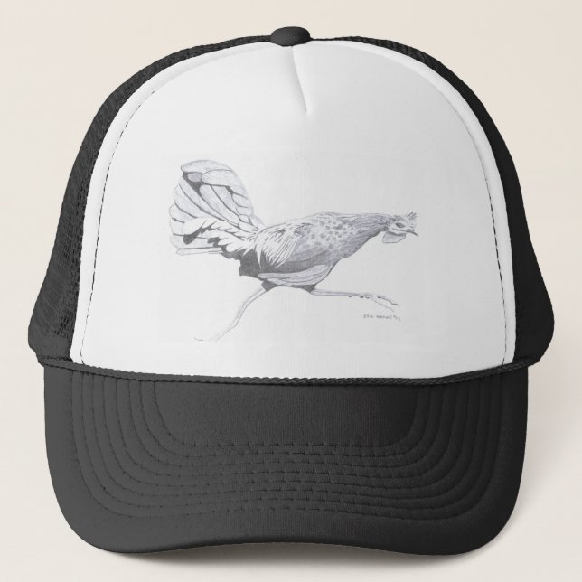 Kauai Rooster Running Trucker Hat (Front)