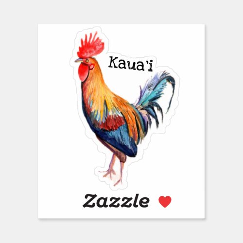 Kauai Rooster Sticker
