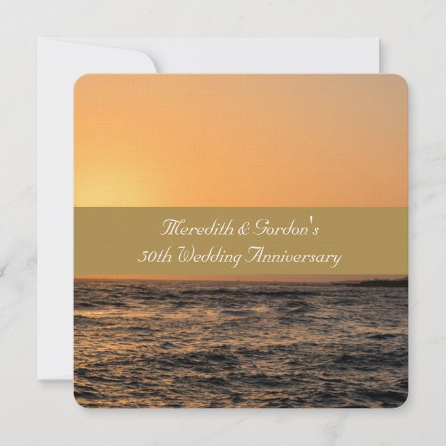Kauai Sunset 50th Wedding Anniversary Invitation (Front)