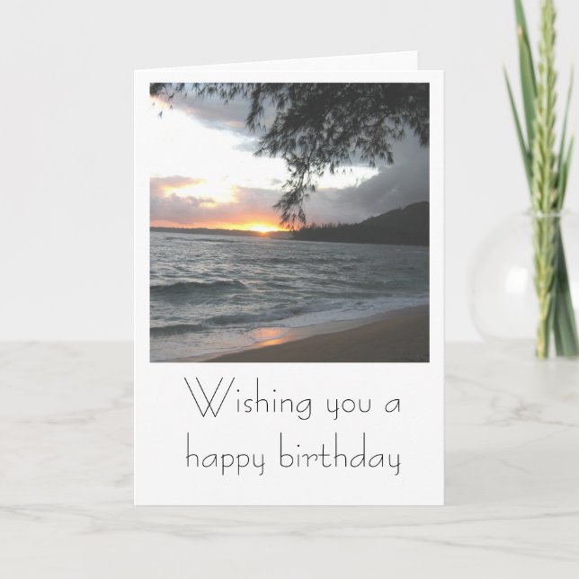 Kauai Sunset Birthday Card (Front)