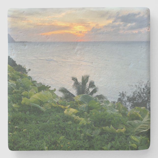 Kauai Sunset Stone Coaster (Front)
