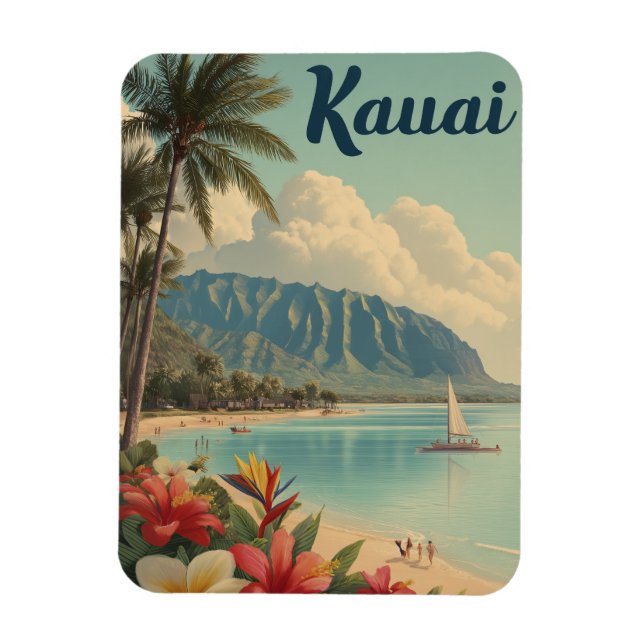 Kauai vintage magnet (Vertical)