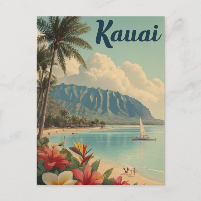 Kauai vintage postcard (Front)
