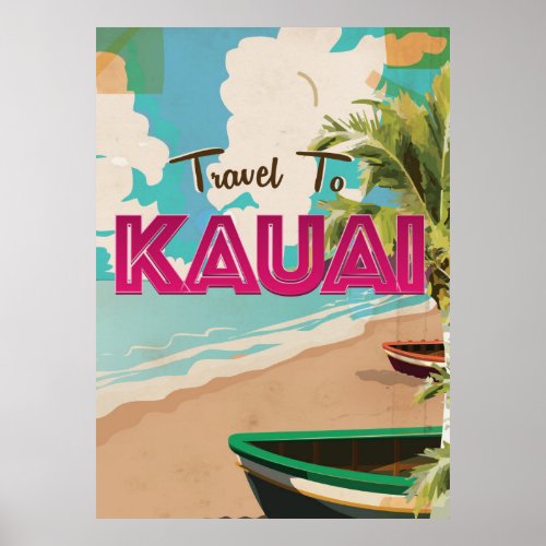 Kauai Vintage vacation Poster