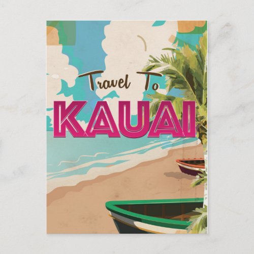 Kauai Vintage vacation Poster Postcard