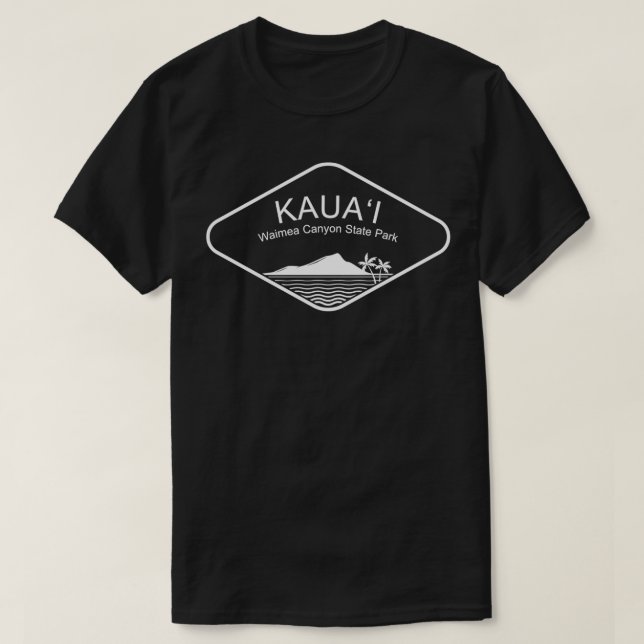 Kauai Waimea Canyon Beach Palms Hawaii Surf Souven T-Shirt (Design Front)